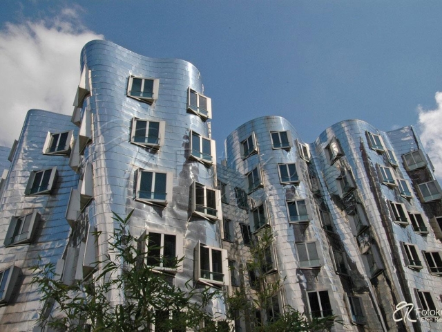 Düsseldorf, Medienhafen, Neuer Zollhof, Gehry-Bauten, Frank O. Gehry