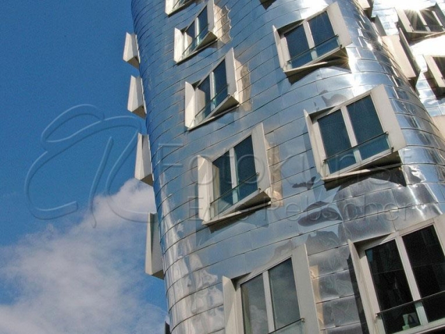 Düsseldorf, Medienhafen, Neuer Zollhof, Gehry-Bauten, Frank O. Gehry